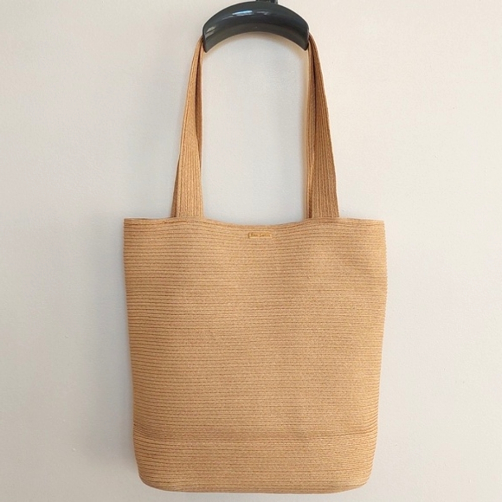 Eric Javits Beige Straw Tote Shoulder Bag